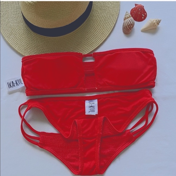 Cute Red Two Piece Ika Kul bathing suite - Picture 4 of 4